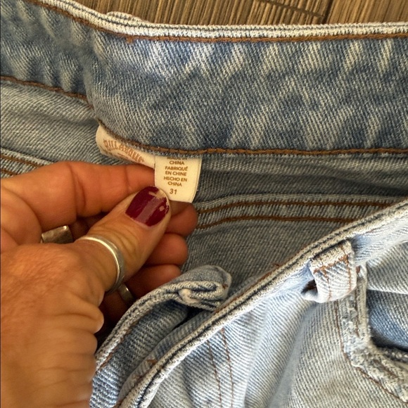 Billabong Wrangler collar Light Blue Denim Jeans patchwork size 31 - Picture 9 of 15